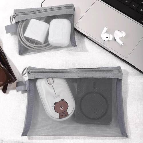 Mesh cosmetic bag, lipstick touch-up case, card holder, smal