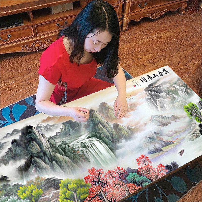 四大名画十字绣富春山居图2023新款自己刺十绣线绣客厅山水中国大