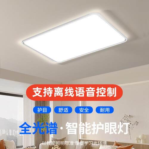 离线语音控制吸顶灯全光谱小客厅灯中山灯具现代简约房间主卧室灯