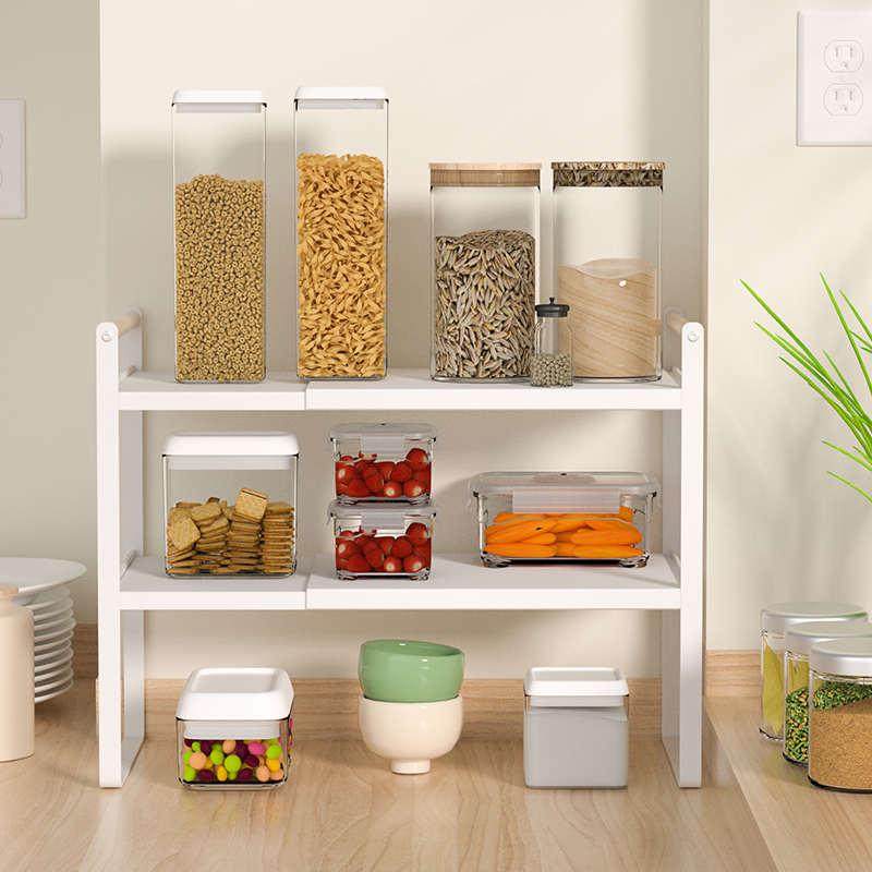 家用可伸缩厨房置物架台面橱柜隔板分层桌面收纳落地多层储物架子,收纳整理,整理架/置物架/收纳架,淘宝优惠券,粉丝福利购,淘宝优惠卷