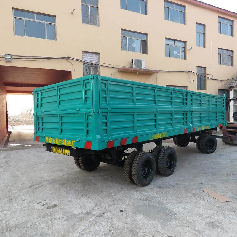 厂家供应大型液压翻斗拖车箱式重型牵引工具车载重全挂高栏拖车