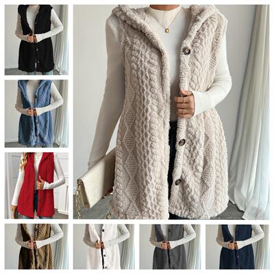 Women'S Solid Color Sleeveless Short Hooded Woven Puffer