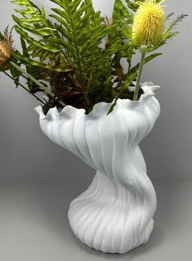现宅寂花插花器摆件样板房间售楼处展厅桌面家居软装金属饰品