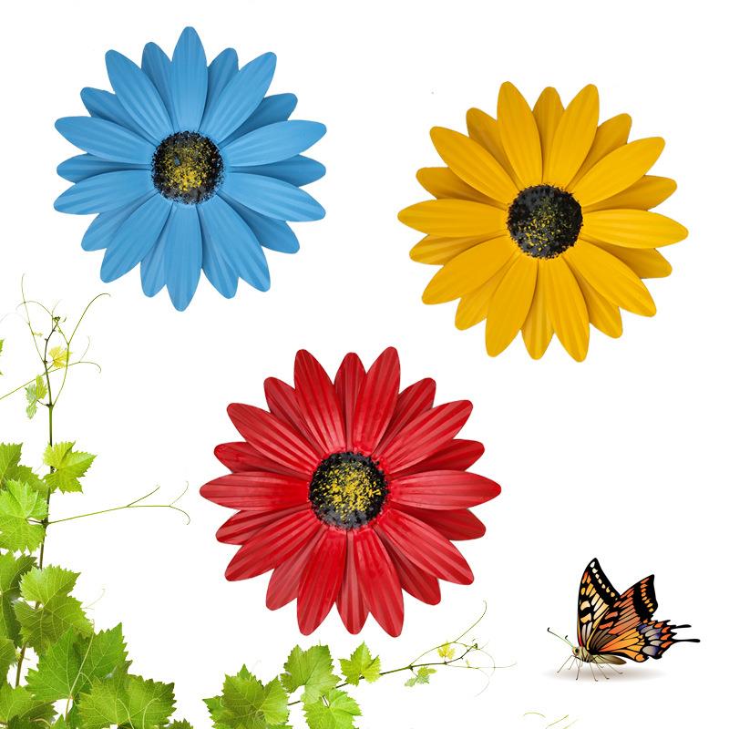 铁艺壁挂雏菊 创意墙上花架庭院民宿院子花园栅栏墙壁装饰品挂件