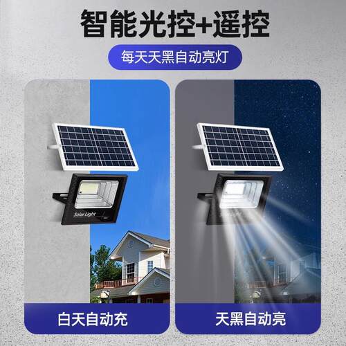中山灯具太阳能照明灯家用大功率投光灯LED壁灯室外工厂仓库探照