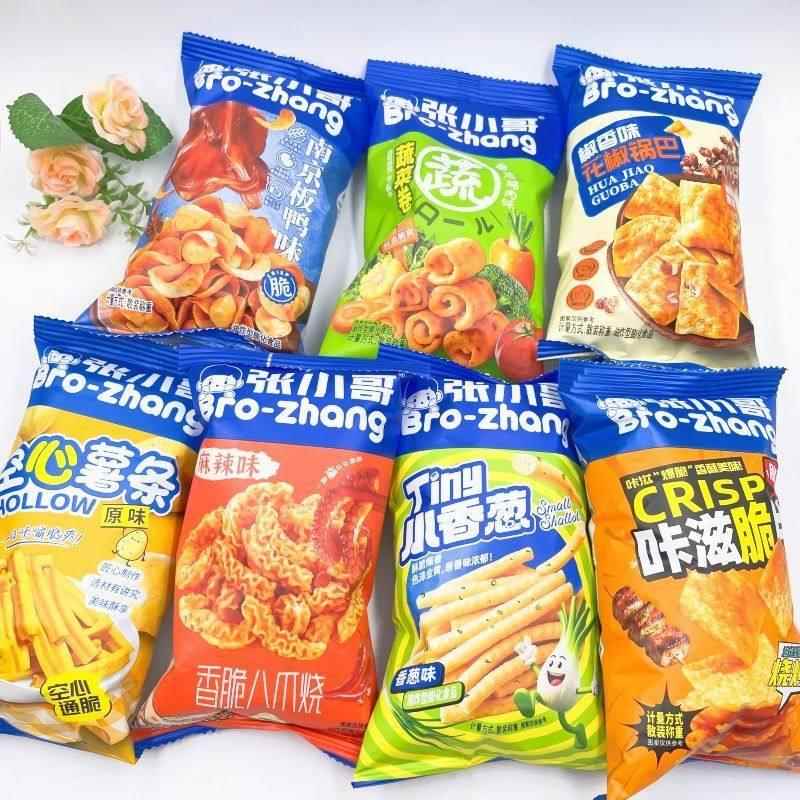 张小哥膨化薯条南京板鸭小香葱八爪烧香辣烧烤香葱味小吃零食锅巴
