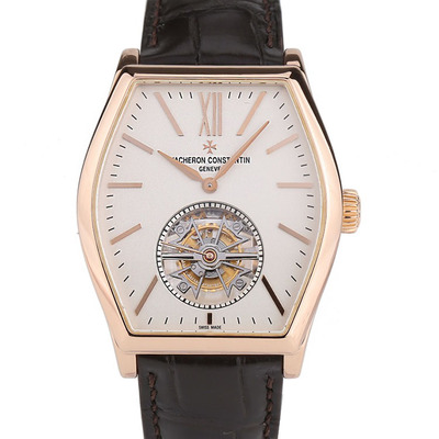 [9.8新]江诗丹顿公价116万马耳他玫瑰金陀飞轮手动机械男表30130