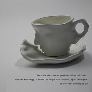 【非礼也】致爱人脸雕像咖啡杯 对视亲吻陶瓷杯子礼盒装情侣礼物