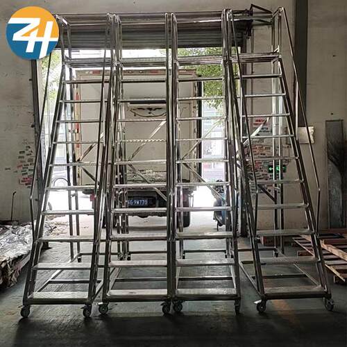 厂家不锈钢登高梯 车间仓库取货理货梯不锈钢作业平台踏步车