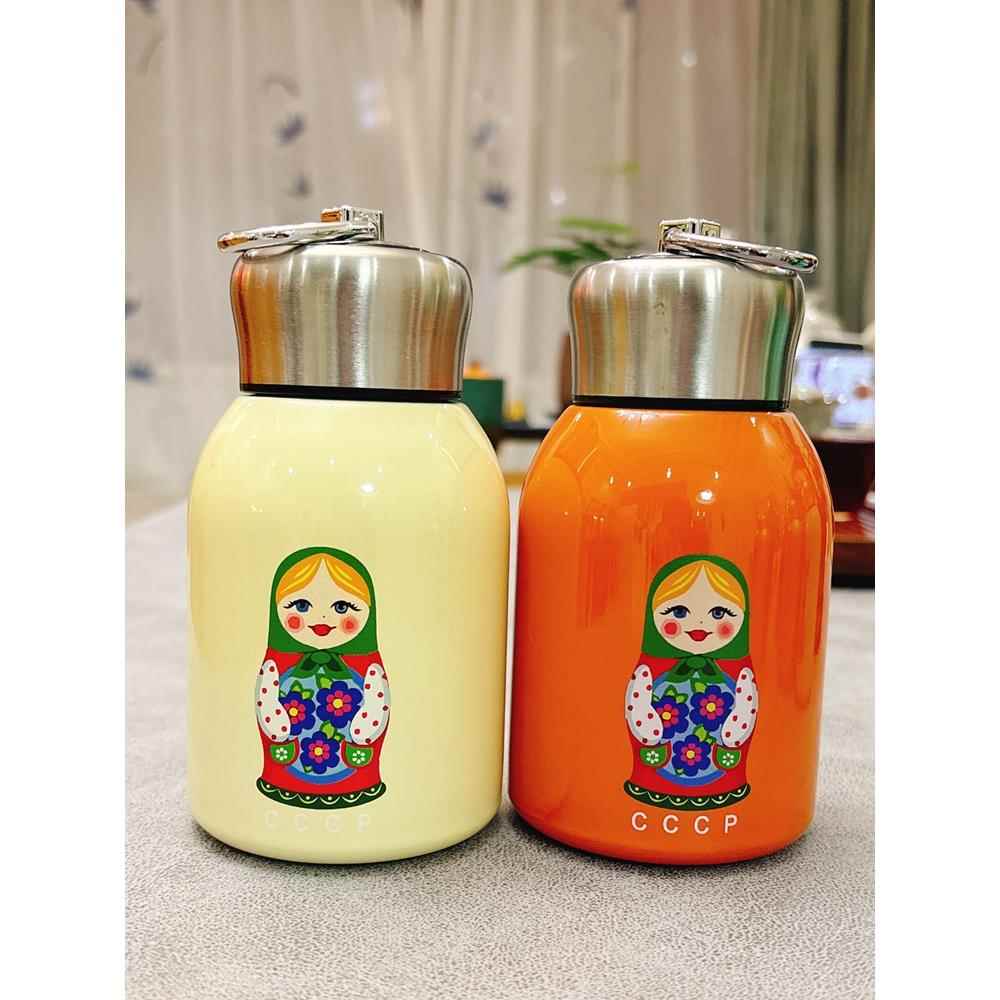 俄罗斯套娃图片不锈钢圆滚滚绝缘水杯高望简单携带环儿童嘴杯纪念