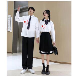 正品集诗体爱红歌大合唱演出服装初高中小学歌比朗国诵赛运动会班