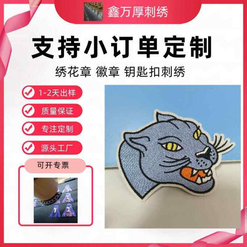 工厂直销各种电脑绣花卡通图案刺绣布贴钥匙扣魔术贴创意胸章胸针