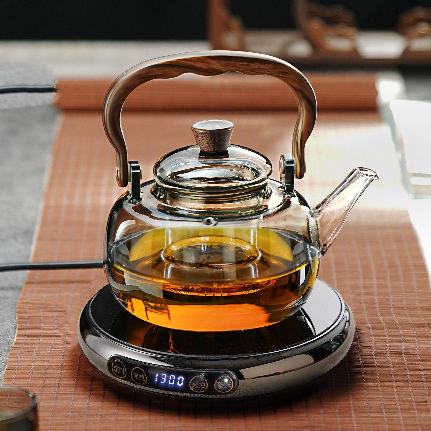 2026新款横硕电陶炉1300W煮茶器家用多功能小型玻璃壶电茶炉茶具