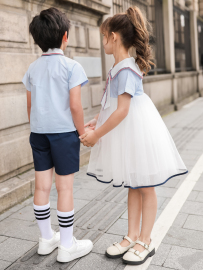 幼儿园园服夏装儿童六一演出服小学生班服套装英伦风毕业照合唱服