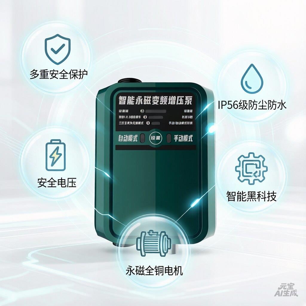 24V直流变频增压泵永磁电机三档调节智能变频增压泵