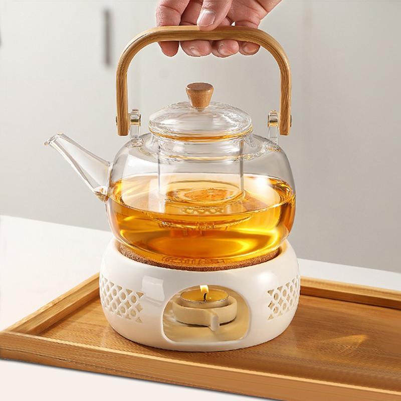蜡烛煮茶炉围炉煮茶壶耐高温水果花茶壶玻璃烧水壶可明火2024新款