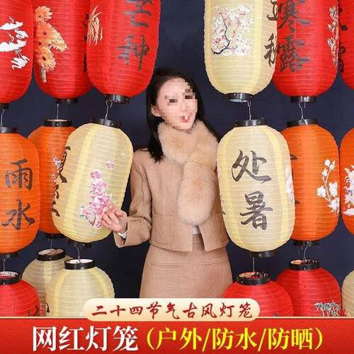 24户水防节气灯笼风中式挂饰装LHP饰古连串市集发光外国风民宿