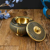 金属锌合金带盖大号烟灰缸欧式 潮流客厅复古烟缸摆件 家用创意个性