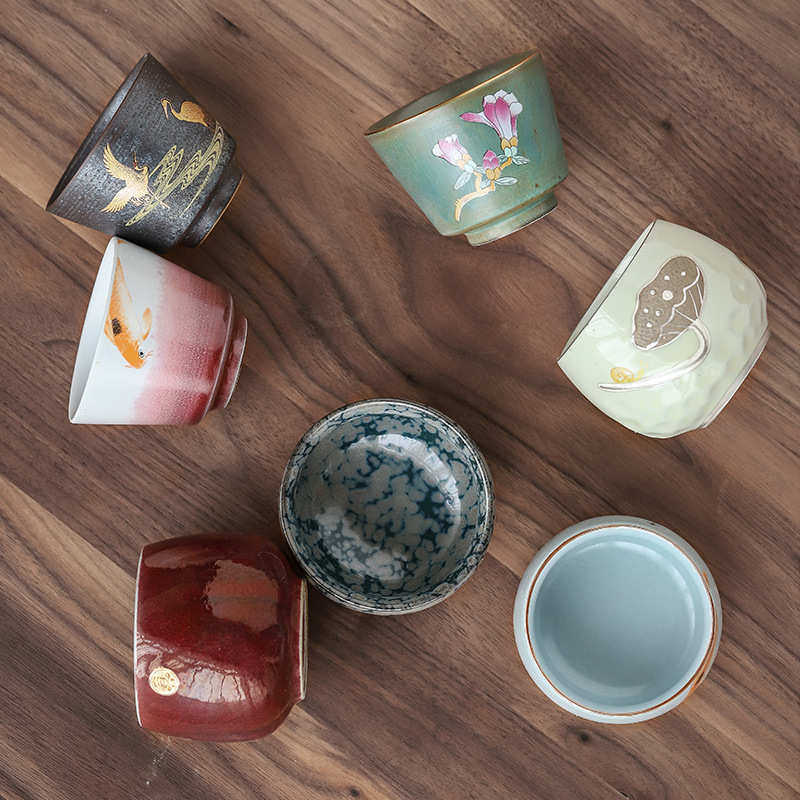 家用简约茶盏日式主人杯品茗杯创意茶杯套装办公室功夫茶具个人杯