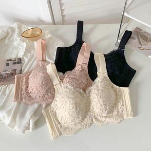 雅丹芝薄款内衣女大胸显小显瘦无钢圈大尺码内衣全罩杯收副乳防下