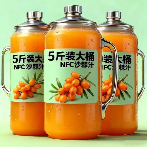 【5斤装】NFC100%沙棘汁1.25升大瓶装无添加剂解渴果汁新日期特价
