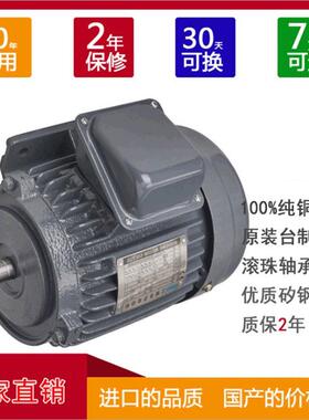 卧式三相380单相220V铸铁钢轮电机机械设备用750W台款马达2800转