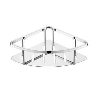 不锈钢拉丝打孔浴室扇形5002三角置物架厨房卫生间转角壁挂收纳架