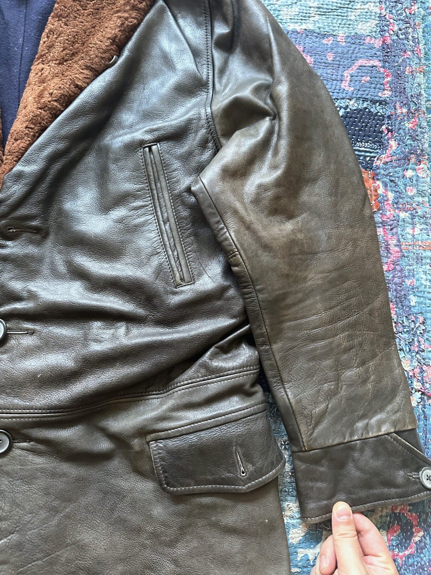 Levi's LVC Brown Fur Collar Leather Jacket — label