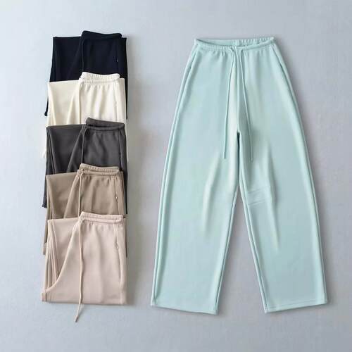 Banana Lazy Wide Leg Pants with Drop Feel, Lace, Elastic,