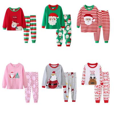 Boys Girls Christmas Pajamas Sets Reindeer Santa Claus Toddl