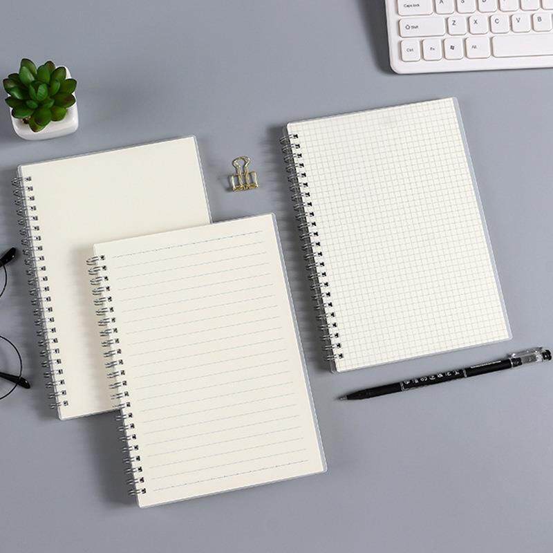 PP磨砂透明封面线圈本透明横线手账本记事本A5/A6/B5随身笔记本