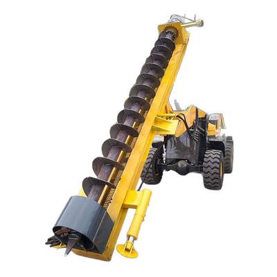 装载机改装电线杆打桩机园林植树螺旋挖坑机伸缩架螺旋钻孔设备