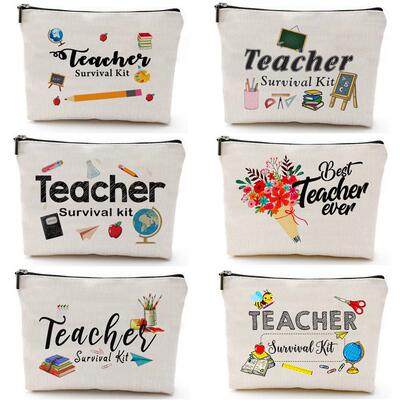 Teacher gift Makeup bag Portable stationery storage bag