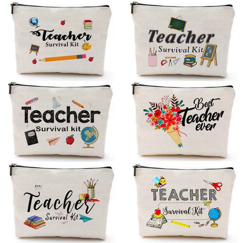 Teacher gift Makeup bag Portable stationery storage bag