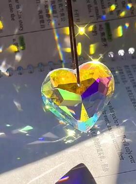 爱心太阳捕手光之立方卧室高颜值桌面摆件五彩透光创意爱心宝石送