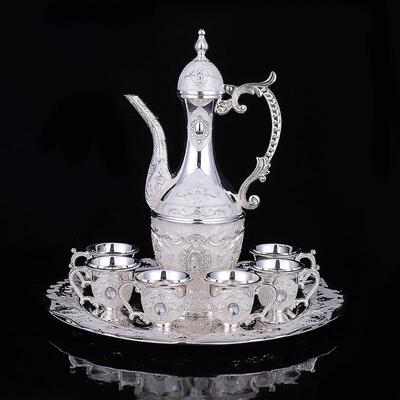 银色酒具套装家用高档白酒杯酒壶装酒仿古中式分酒器过节送礼品