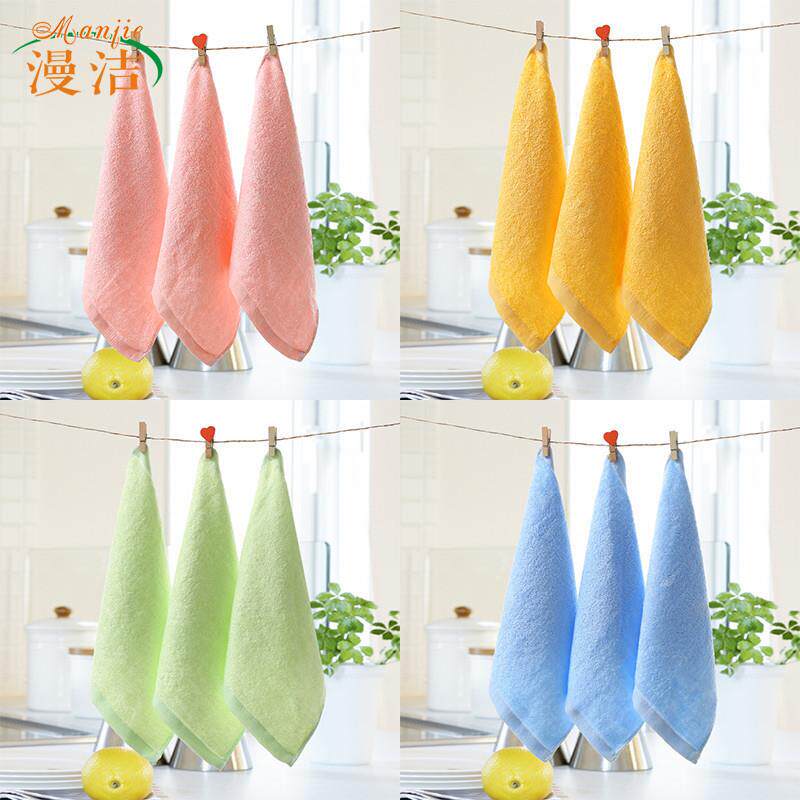 3条装棉儿童洗脸小毛巾长方形童巾幼儿园宝宝面巾家用洗脸棉