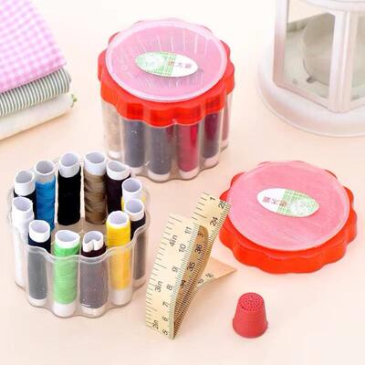 sewing tool set with needle and thread wrapping workbox