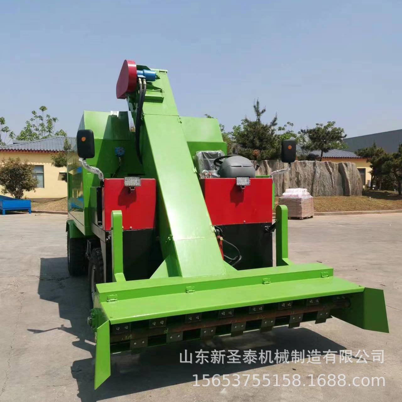 羊舍牛圈自走式清粪车柴油三轮猪圈猪屎铲粪车