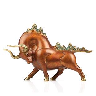 牛气冲天工艺品0240 铜牛摆件 开山立业