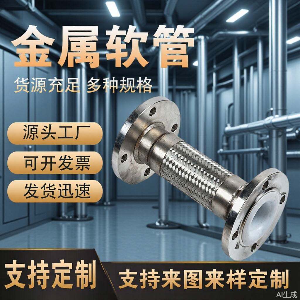四氟管路法兰波纹软管金属软管304 316L 2205内衬