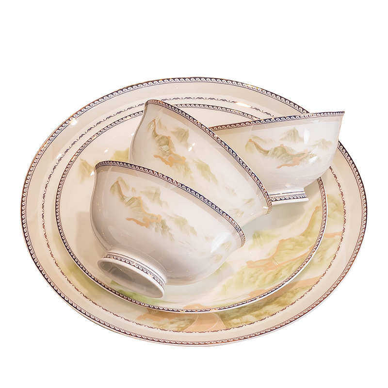 碗家用2024新款景德镇轻奢骨瓷餐具套装碗碟套装家用乔迁新居碗盘