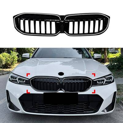 适用宝马3系G20 G21 G28 LCI 2023+单线发光带灯LED中网格栅改装