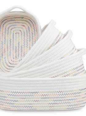 工直销欧INAB-036S风棉五件套北厂绳收纳篮棉绳编织置物篮家用置