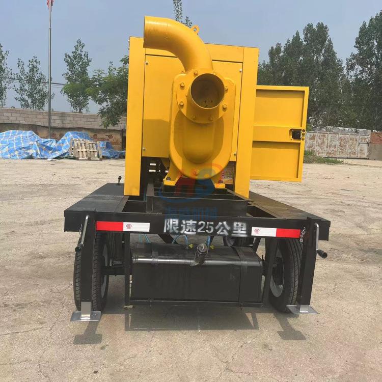 建寸筑施工排水移动车 排涝DQV柴油机自吸泵8泵防汛 泵车牵引式