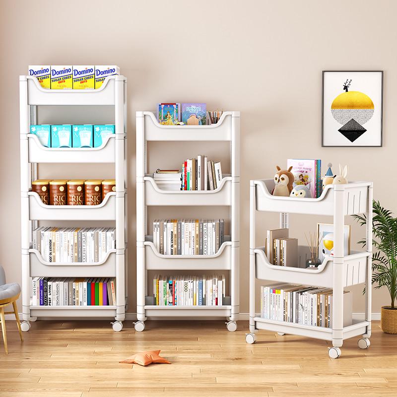 书架置物架落地桌下移动多层小推车零食杂物收纳儿童阅读绘本新品