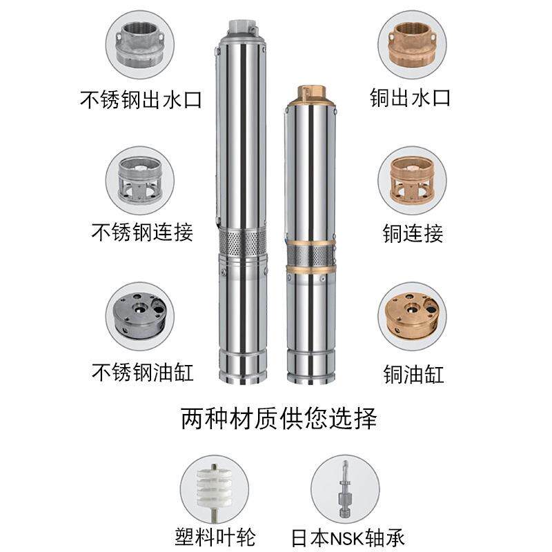 型直流无刷电机高塑太扬程小料叶轮阳能OIE光伏潜水泵