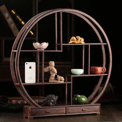 鸡翅木实木储物架小博古架装饰品红木支架紫泥壶架茶壶奇石底座