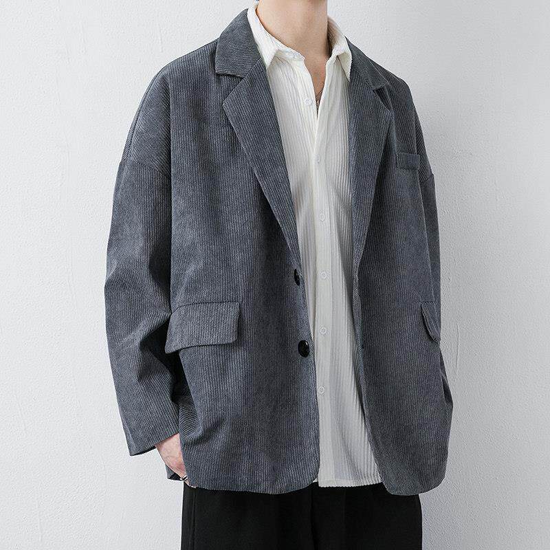 灯芯绒西装外套男春秋季2025新款宽松韩版潮流小西服男士休闲上衣