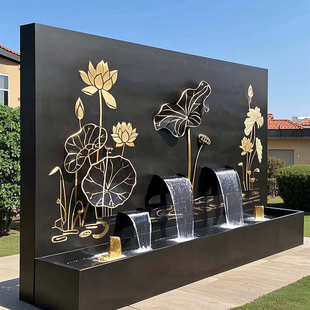 装饰品户外喷泉水景造景假山不锈钢景观流水花园摆件水池流水庭院